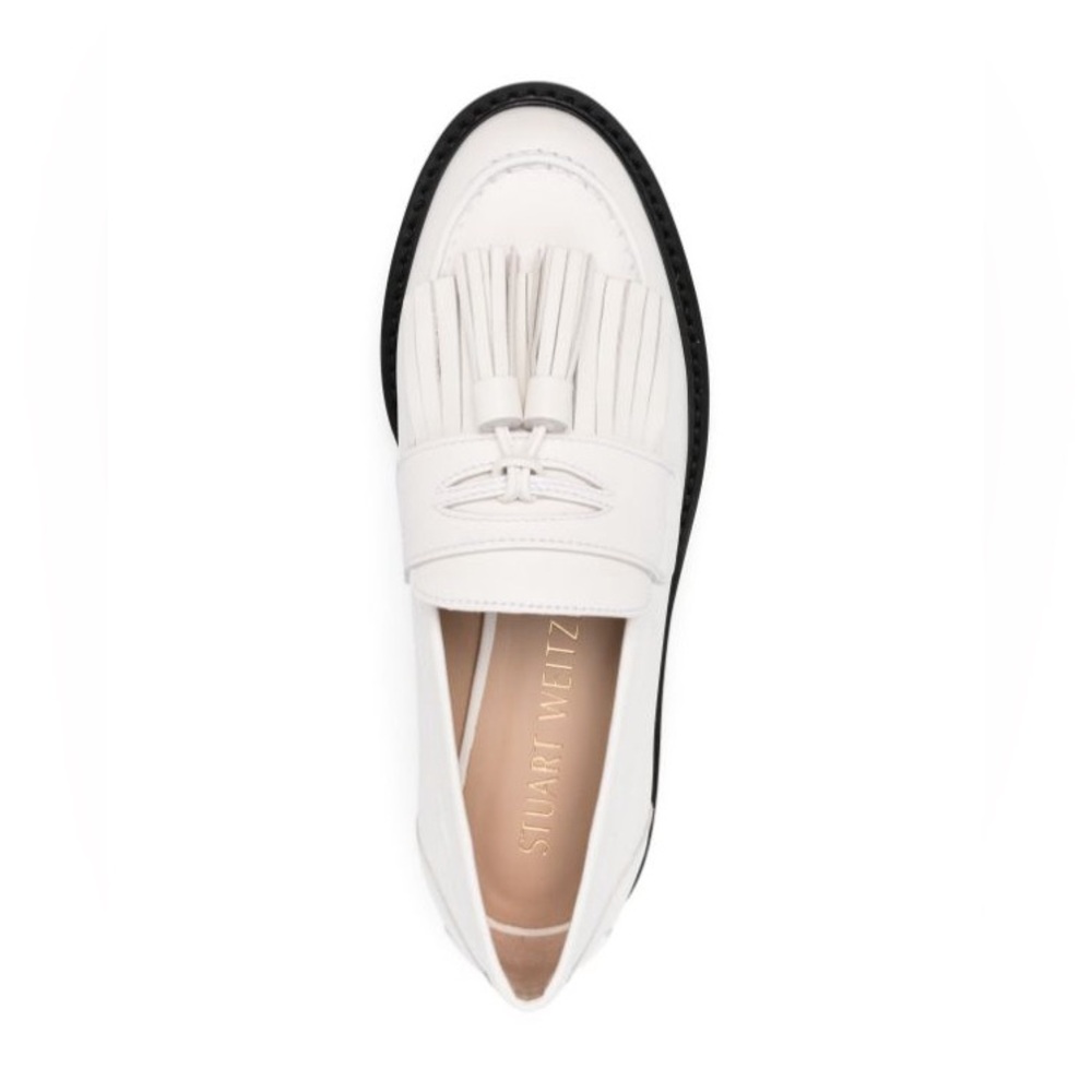 Stuart weitzman mila loafer white tassel 8.5